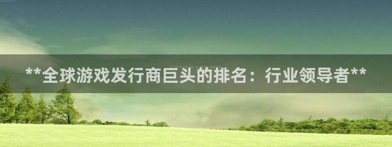顺盈娱乐扣款怎么回事：**全球游戏发行商巨头的排名：行业领导者**