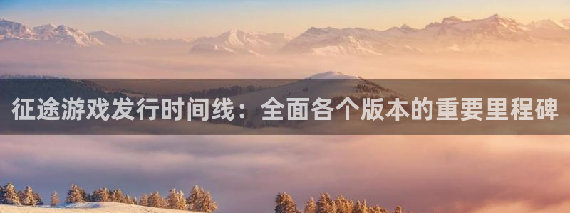 顺盈娱乐平台注册流程：征途游戏发行时间线：全面各个版本的重要里程碑